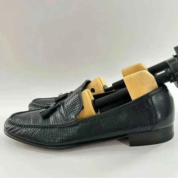 Bally mens dress shoes 12 black leather tassel penny loafers vintage 89s 90s main image 6